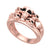 3Ct Round Cut Black Diamond Gothic 5 Skull Design Engagement Wedding Ring Sterling Silver Rose Gold Finish