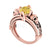 2.00Ct Round Cut Yellow Diamond Gothic Skull Vintage Style Engagement Wedding Ring Sterling Silver Rose Gold Finish