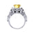 3Ct Round Cut Yellow Diamond Engagement Wedding Ring Gothic Skull Sterling Silver White Gold Finish