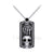 1.5Ct Gothic Round Cut Black Diamond Engagement Wedding Gothic Skull Dog Tag Pendant Pendant With Chain Sterling Silver White Gold Finish