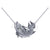 Engagement Wedding Gothic Fish Style Pendant With Chain Sterling Silver White Gold Finish