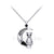 1.5Ct Gothic Round Cut Black Diamond Engagement Wedding Cat Style Pendant With Chain Sterling Silver White Gold Finish