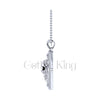 1.00Ct Round Cut Black Diamond Engagement Wedding Gothic Skull Flower Leaf Frame Pendant Sterling Silver Two Tone White Gold Finish