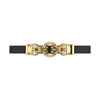 2.00Ct Round Cut White Diamond Gothic Skull Engagement Wedding 7 Leather Inch Wrist Band Bracelet Yellow Gold Finish