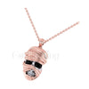 1.00Ct Round Cut Black Diamond Engagement Wedding Gothic Skull The Mummy Face Pendant Sterling Silver Two Tone Rose Gold Finish