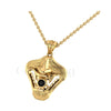 0.50Ct Round Cut Black Diamond Engagement Wedding Gothic Vampire Mouth Pendant Sterling Silver Two Tone Yellow Gold Finish