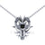 1.5Ct Gothic Round Cut Black Diamond Engagement Wedding Gothic Double Dragon Pendant With Chain Sterling Silver White Gold Finish
