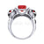 3.00Ct Princess Cut Red Diamond Gothic Jack Skellington Engagement Wedding Ring Sterling Silver White Gold Finish