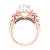 3.00Ct Round Cut White Diamond Engagement Wedding Ring Gothic Skull Sterling Silver Rose Gold Finish
