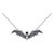 1Ct Gothic Round Cut Black Diamond Engagement Wedding Vampire Style Pendant With Chain Sterling Silver White Gold Finish