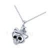 1.00Ct Round Cut Black Diamond Engagement Wedding Gothic Octopus Skull Pendant Sterling Silver Two Tone White Gold Finish