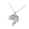 0.50Ct Black Diamond Engagement Wedding Gothic Lion Side Face Pendant Sterling Silver White Gold Finish