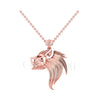 0.50Ct Black Diamond Engagement Wedding Gothic Lion Side Face Pendant Sterling Silver Rose Gold Finish