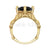 2.00Ct Round Cut Black Diamond Gothic Hand Irish Claddgh Style Engagement Wedding Ring Sterling Silver Yellow Gold Finish