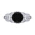 2Ct Round Cut Black Diamond Gothic Skull Flower Style Engagement Wedding Ring Sterling Silver White Gold Finish