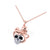 1.00Ct Round Cut Black Diamond Engagement Wedding Gothic Octopus Skull Pendant Sterling Silver Two Tone Rose Gold Finish