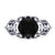 2Ct Round Cut Black Diamond Flower Leaf Style Gothic Skull Engagement Wedding Ring Sterling Silver White Gold Finish