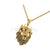 Engagement Wedding Gothic Skull Lion Head Men's Pendant Sterling Silver Yellow Gold Finish