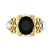 1.50Ct Oval Cut Black Diamond Gothic Skull Art Deco Men's Engagement Wedding Ring Sterling Silver Yellow Gold Finish
