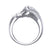 Gothic Horse Engagement Wedding Ring Sterling Silver White Gold Finish