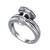 1.00Ct Round Cut Black Diamond Gothic Skull Cap Style Engagement Wedding Ring Sterling Silver White Gold Finish