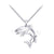 Engagement Wedding Gothic Goldfish Pendant With Chain Sterling Silver White Gold Finish
