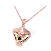 0.50Ct Round Cut Black Diamond Engagement Wedding Gothic Vampire Mouth Pendant Sterling Silver Two Tone Rose Gold Finish