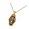 1.50Ct Round Cut Black Diamond Engagement Wedding Gothic Skull in the coffin Halloween Pendant Sterling Silver Yellow Gold Finish