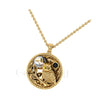 1.00Ct Round Cut Black Diamond Engagement Wedding Gothic Sliacete Owl Pendant Sterling Silver Yellow Gold Finish