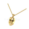 1.00Ct Round Cut Black Diamond Engagement Wedding Gothic Skull Fangs Demon Mask Mens Pendant Sterling Silver Yellow Gold Finish