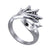1.5Ct Round Cut Black Diamond Gothic Skull Dragon Style Engagement Wedding Ring Sterling Silver White Gold Finish