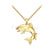Engagement Wedding Gothic Goldfish Pendant With Chain Sterling Silver Yellow Gold Finish
