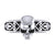 1.00Ct Round Cut Black Diamond Gothic Skull Vintage Style Engagement Wedding Ring Sterling Silver White Gold Finish