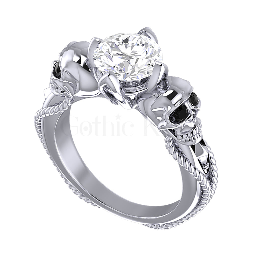 2 Skull Black Diamond Ring — Iz&Co.