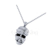 1.00Ct Round Cut Black Diamond Engagement Wedding Gothic Skull The Mummy Face Pendant Sterling Silver Two Tone White Gold Finish