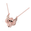 1.50Ct Round Cut Black Diamond Engagement Wedding Gothic Skull Wings Pendant Sterling Silver Rose Gold Finish