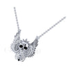 1.50Ct Round Cut Black Diamond Engagement Wedding Gothic Skull Wings Pendant Sterling Silver Rose Gold Finish