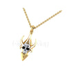 1.00Ct Round Cut Black Diamond Engagement Wedding Gothic Skull Face Pendant Sterling Silver Yellow Gold Finish