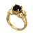 2.5Ct Round Cut Black Diamond Gothic Skull Vintage Style Engagement Wedding Ring Sterling Silver Yellow Gold Finish