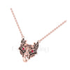 1.00Ct Round Cut Red Diamond Engagement Wedding Gothic Nordic Wolf Head Pendant Sterling Silver Rose Gold Finish