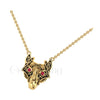 1.00Ct Round Cut Red Diamond Engagement Wedding Gothic Nordic Wolf Head Pendant Sterling Silver Yellow Gold Finish