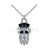 2.5ct Round Cut Diamond Engagement Wedding Gothic Skull Pendant With Chain Sterling Silver White Gold Finish