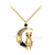 1.5Ct Gothic Round Cut Black Diamond Engagement Wedding Cat Style Pendant With Chain Sterling Silver Yellow Gold Finish