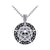 2.5Ct Round Cut Black Diamond Engagement Wedding Gothic Skull Pentagram Pendant With Chain Sterling Silver White Gold Finish