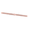 Gothic Curb Ribbed Style Engagement Wedding Sterling Silver 7 Inch Bracelet Rose Gold Finish