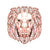 2.00Ct Round Cut White Diamond Gothic Skull Lion Face Engagement Wedding Ring Sterling Silver Rose Gold Finish