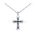 1.00Ct Round Cut Black Diamond Engagement Wedding Gothic Cross Pendant With Chain Sterling Silver White Gold Finish