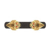 2.00Ct Round Cut Red Diamond Gothic Lion Head Engagement Wedding 7 Inch Leather Wrist Bracelet Yellow Gold Finish