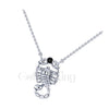 0.50Ct Round Cut Black Diamond Engagement Wedding Gothic Scorpion Pendant With Chain Sterling Silver White Gold Finish