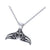Engagement Wedding Gothic Whale Tail Dragon Design Pendant Sterling Silver White Gold Finish